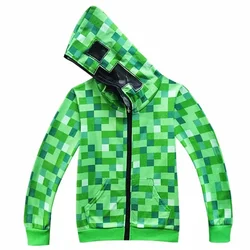 Boys Girls Sweatshirt Halloween Cosplay Costumes Kids Fashion Cotton Green Jackets Zipper Outerwear Coats Active Tops Clothes