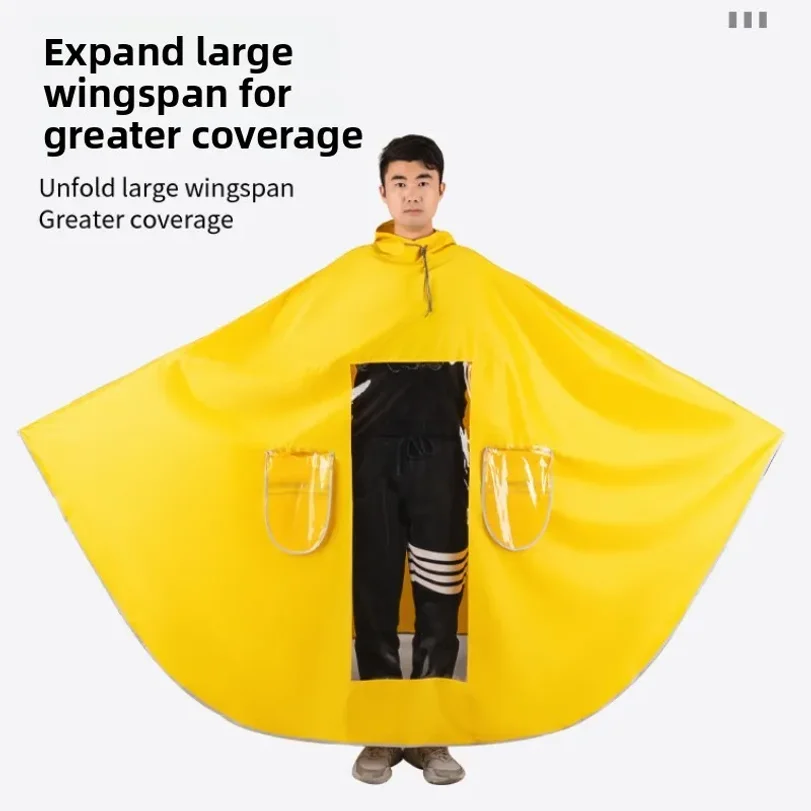 Thickened Extra Large Electric Vehicle Raincoat Motorcycle Visor Window Waterproof Adult Bicycle Battery Powered Rain Poncho