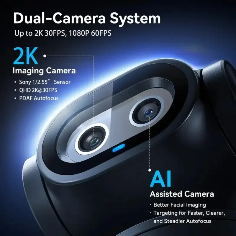 New 4K Webcam Gesture Control AI Tracking PTZ Camera Sensor 1080P 60fps Autofocus Webcam for Streaming OBS