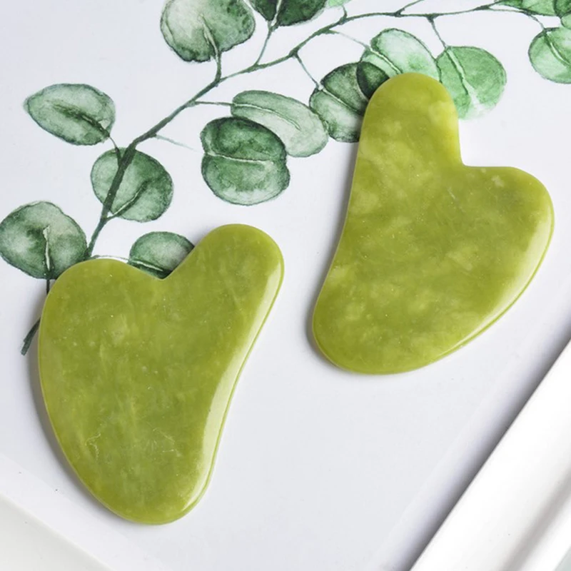 1 unidad de herramienta de masaje de tablero Gua Sha de SPA para el cuidado del cuerpo de Jade Facial Guasha Natural