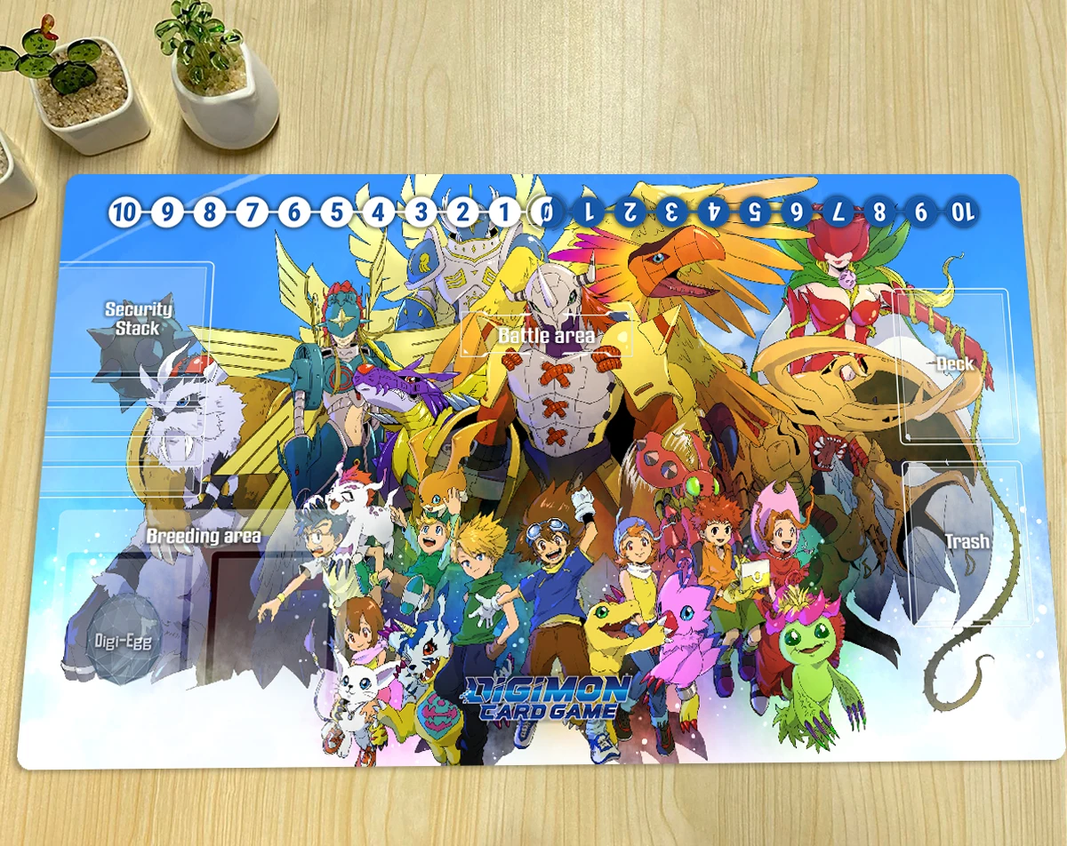 Digimon – tapis de jeu de société personnalisé, Greymon Palmon romarin, TCG, carte de commerce, tapis de souris et sac de jeu Anime