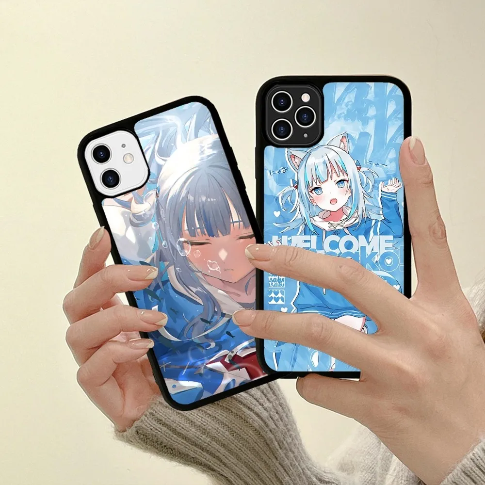 

Cute Blue Shark VTB G-Gawr G-Gura Phone Case Silicone PC+TPU For Samsung S10 20 30 22 23 24 Plus Lite Ultra Cover