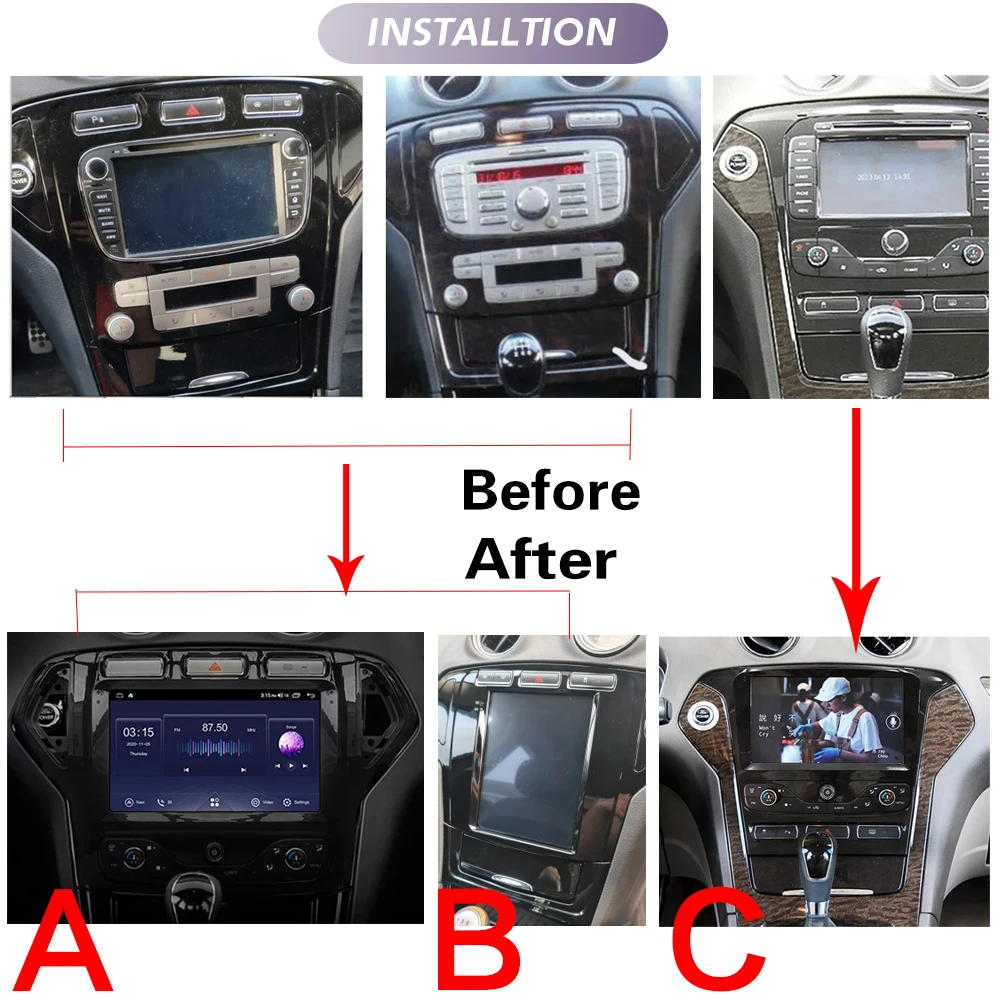 9 pollici per Ford Mondeo 2007-2010-2014 Android Auto Car Radio Carplay sistema intelligente navigatore accessori telaio