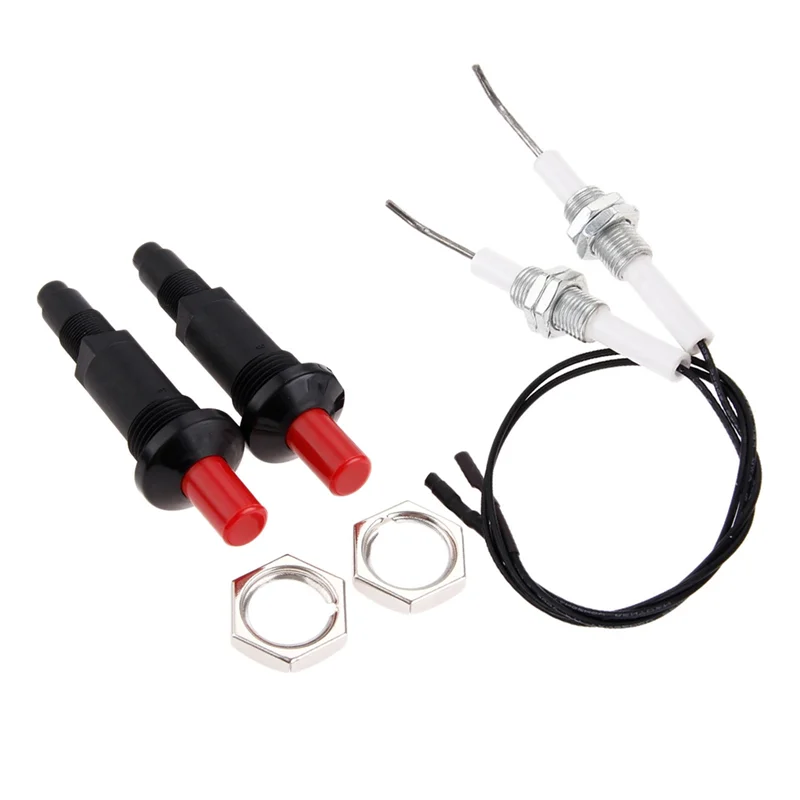 

PORK-2 Set Push Button Piezo Igniter W/Threaded Electrode Ignition Plug For Fireplace/Oven/Heater/Kitchen