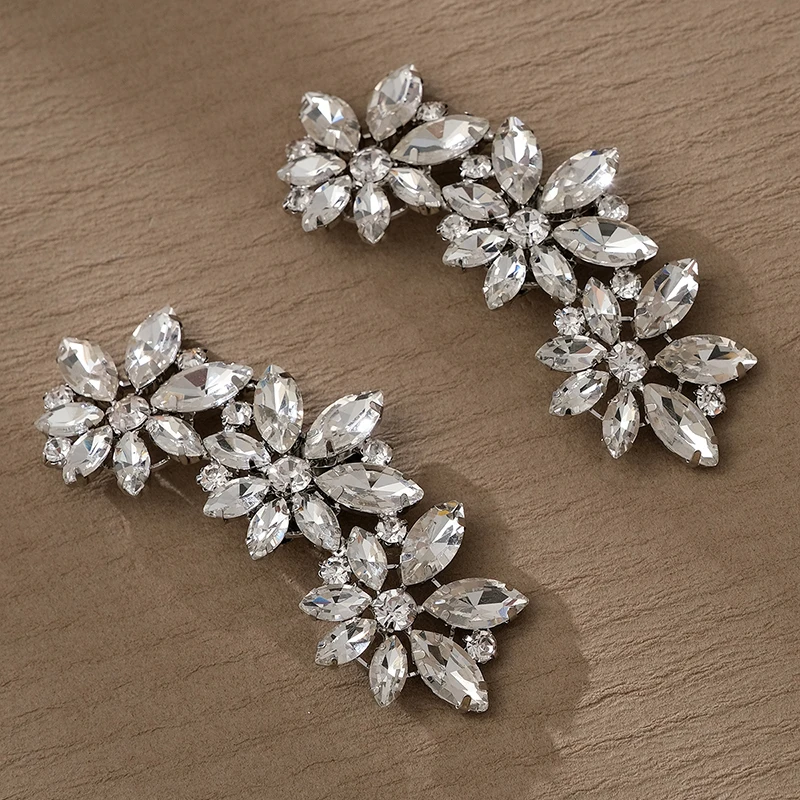 Bridal Wedding Shoe Clips for Women Accessories Party Crystal Flower Shoes Buckle Bride Prom Trendy Bridesmaid Gift