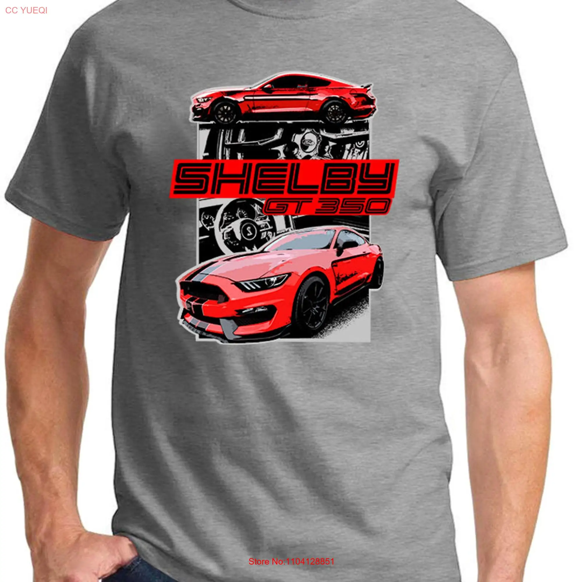 2016 20 Shelby GT350 Mustang Red Car Full Color Design T Shirt long or short sleeves