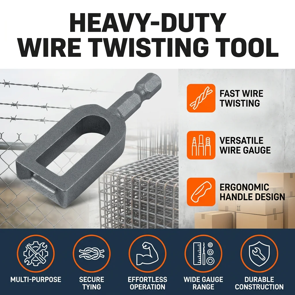 Heavy-Duty Wire Twisting Tool Large Caliber Manual Knotter for Farm Fence Tying Construction Industrial Baling Steel