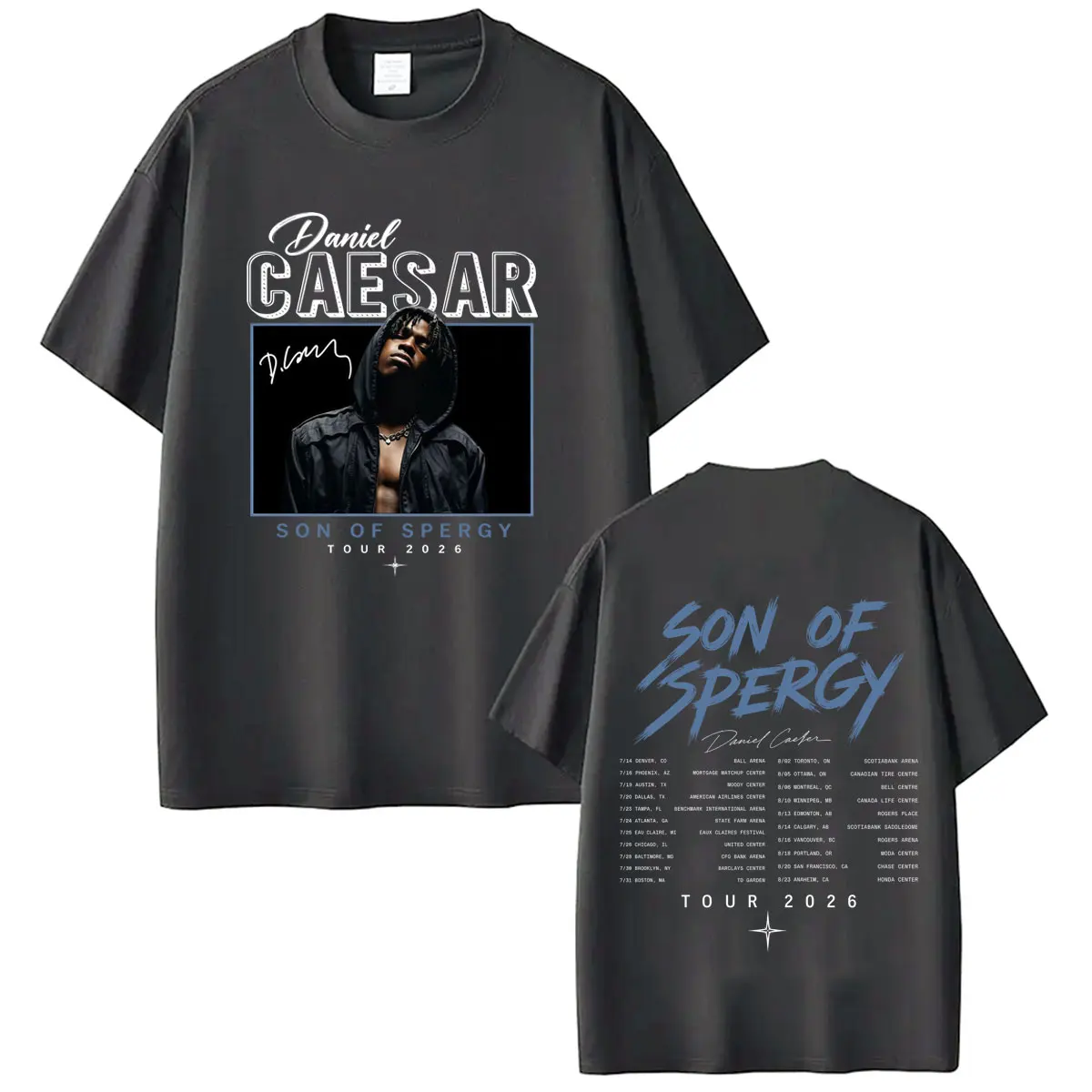 Daniel Caesar Son of Spergy Tour 2026 Graphic T Shirts Men's Women Fashion T-shirt Summer Cotton Loose Casual T Shirt Streetwear