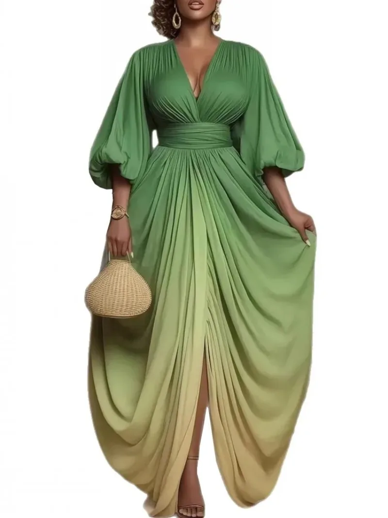 African Dresses For Women Elegant Spring Summer 3/4 Sleeve Dashiki Maxi Dress Ladies Traditional African Clothing Outfits 2026