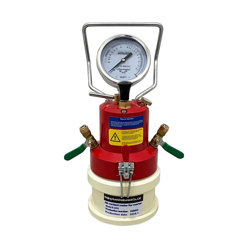 AOSHI INSTRUMENT B-2030 High Accuracy 1% Mortar Air Content Meter (Pressure Method) ASTM C185/C231 EN 12350-7 IP55 Protection 1