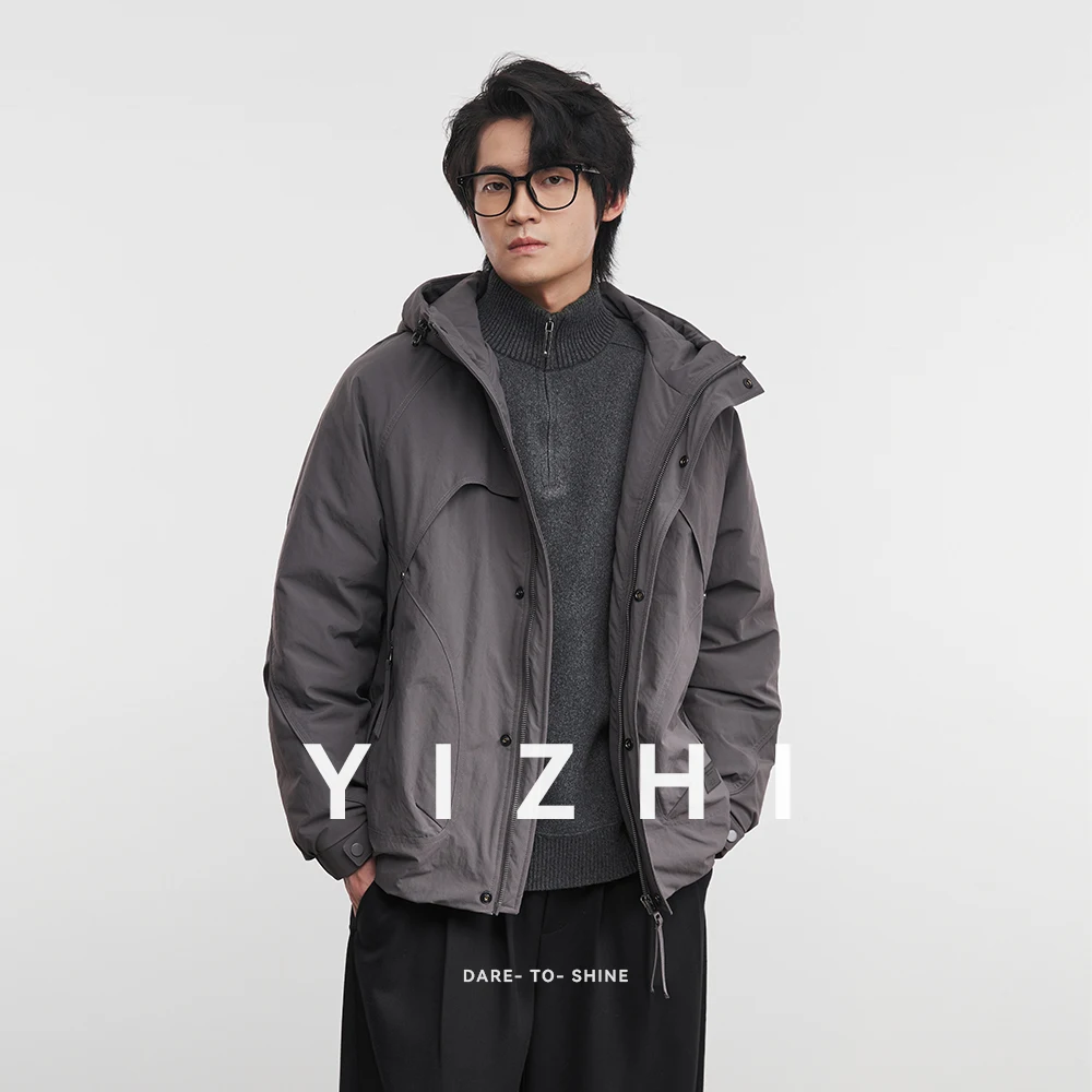 

Fashion Men's 90 White Duck Down Down Jacket 2025 Winter New Outdoor Loose Windproof Warm Hooded Top Coat Jacket