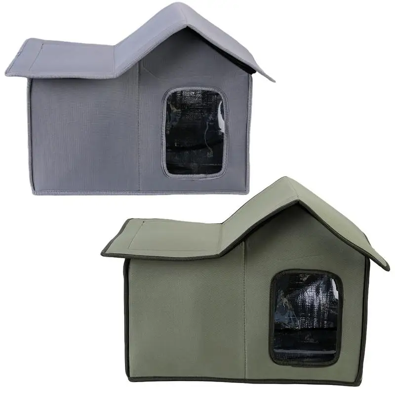 

Winter Outdoor Waterproof Cat House Weatherproof Stray Cat Shelter Warm Ferals Cats Dogs House Foldable Indoor Pet Kennel Nest