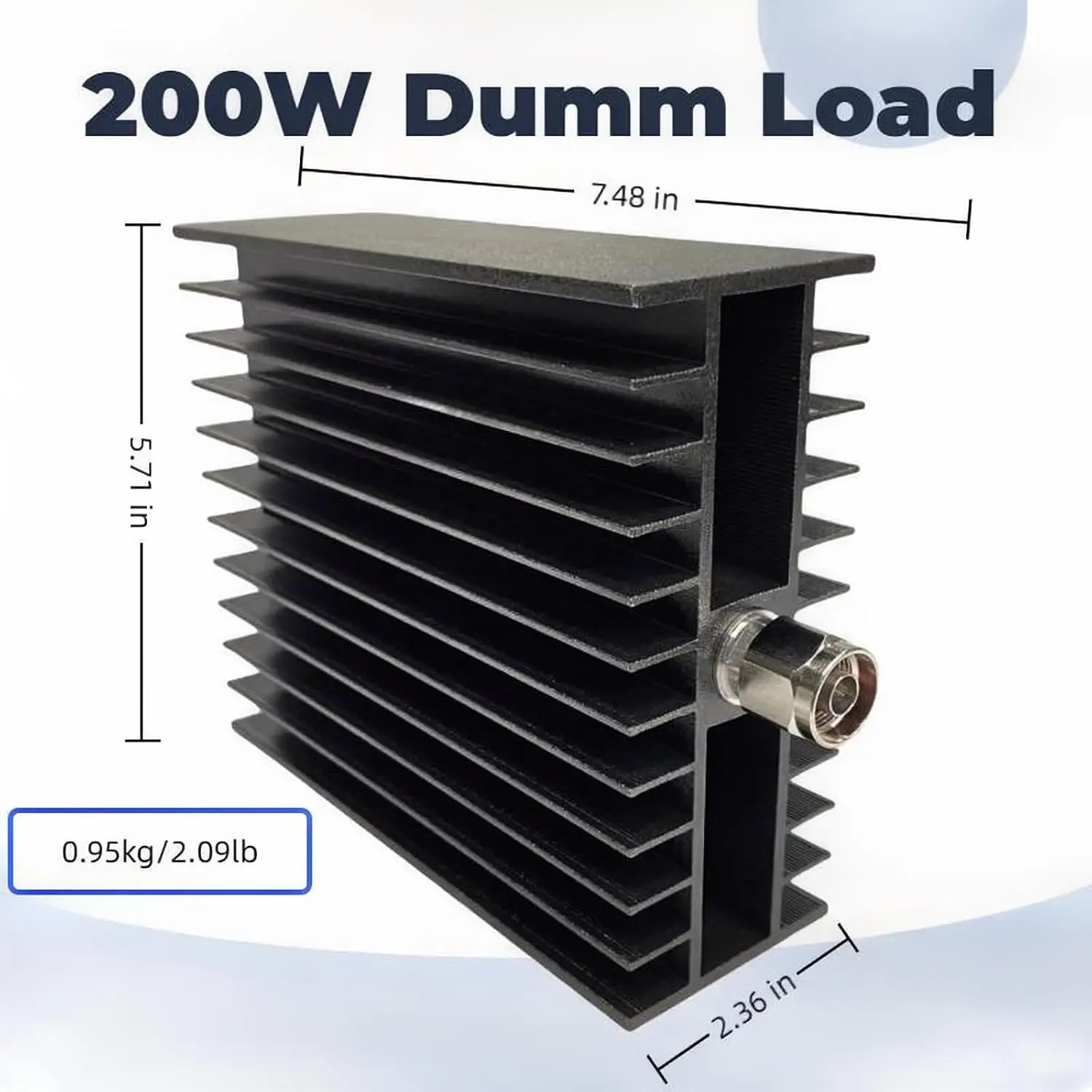 High Power 200 Watt RF Coaxial Dummy Load DC-3GHz 200W 50ohm Load Termination Connectors for Ham Radio