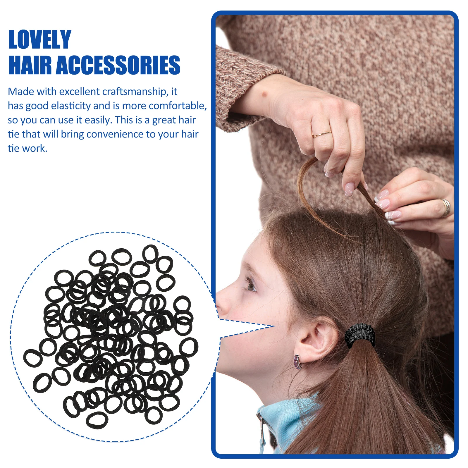 

200pcs Children'S Rings Lightweight Cartoon Ties Elastic Durable Accessories Simple Kids Ties Decorative Headwears Girl