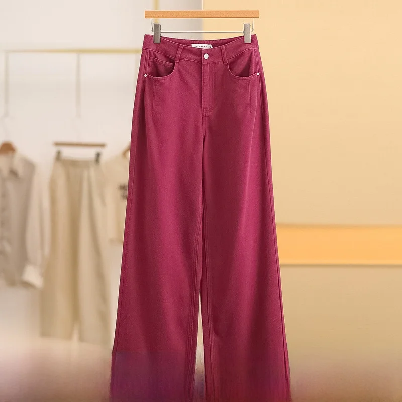 Vaqueros de cintura alta de pierna ancha, pantalones largos de mezclilla con caída elegante, moda casual de verano para mujer, estética que realza la estatura, Levis