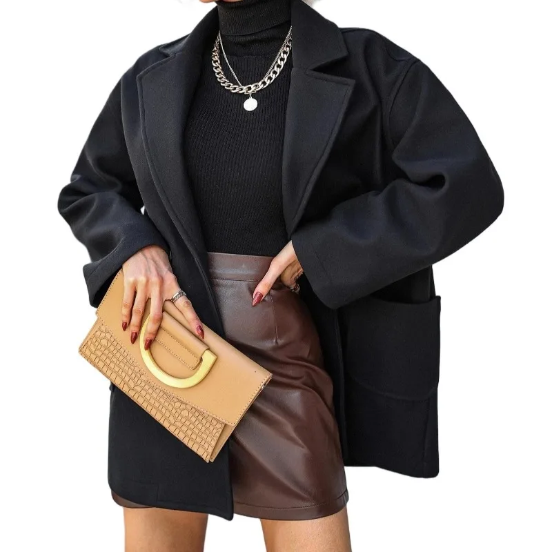Long Sleeve Coats for Women New 2025 Autumn and Winter Elegant Fashionable and Versatile Medium Loose Thick Solid Y2k Jackets
