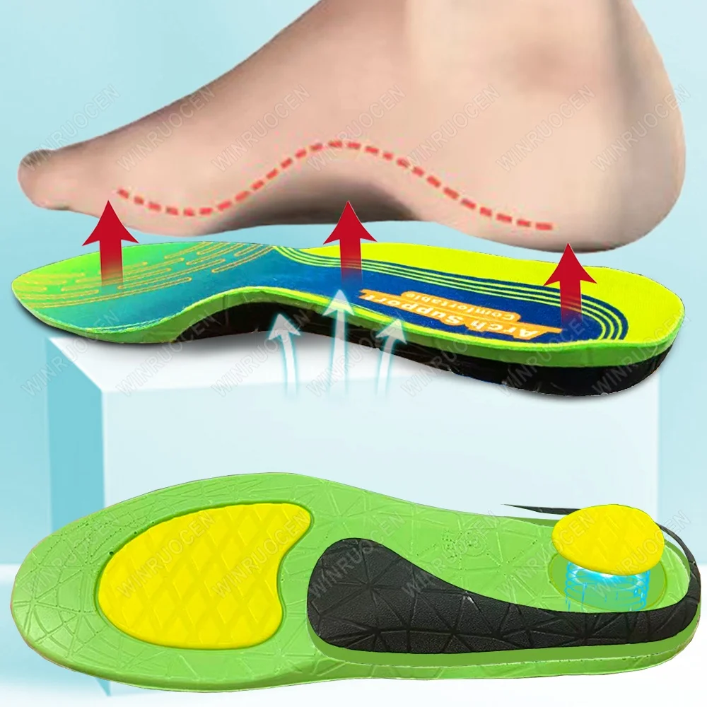 Orthopedic Sport Plantar Fasciitis Insole Unisex Sneaker FlatFeet High Arch Support Orthotic Insoles Shock-absorbing Insert Sole