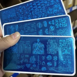 1PC 12*6cm Leaves Floral Geometric Line Design Stamping Plates Heart Love Valentine Template Plate Mold Nail Art Stencil Tools *