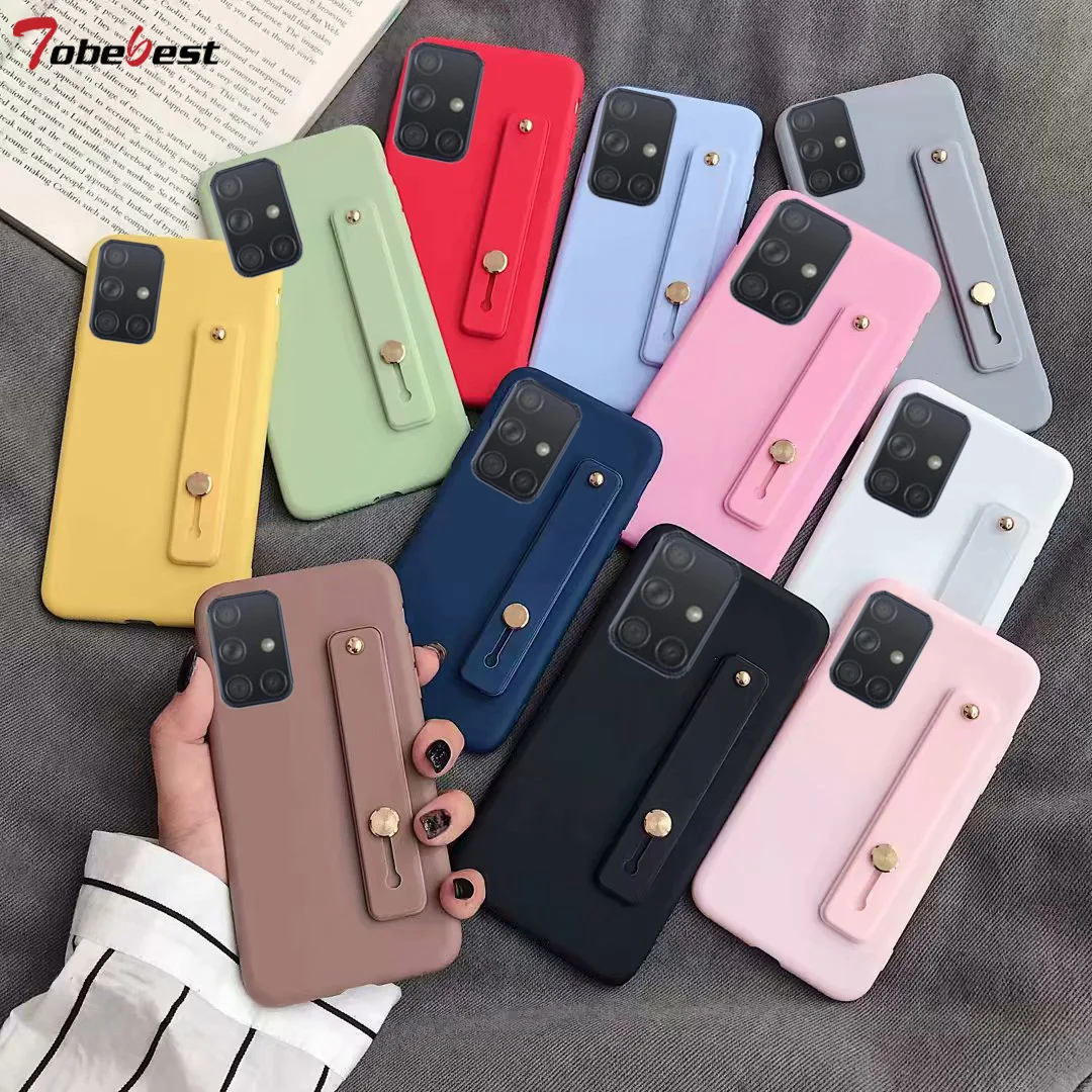 Pasek na rękę ręcznie zespół krzemu skrzynka dla Samsung galaxy S23 S22 S21 S20 FE Ultra S10 S10E S9 S8 Plus S7Edge uchwyt stojak pokrywa