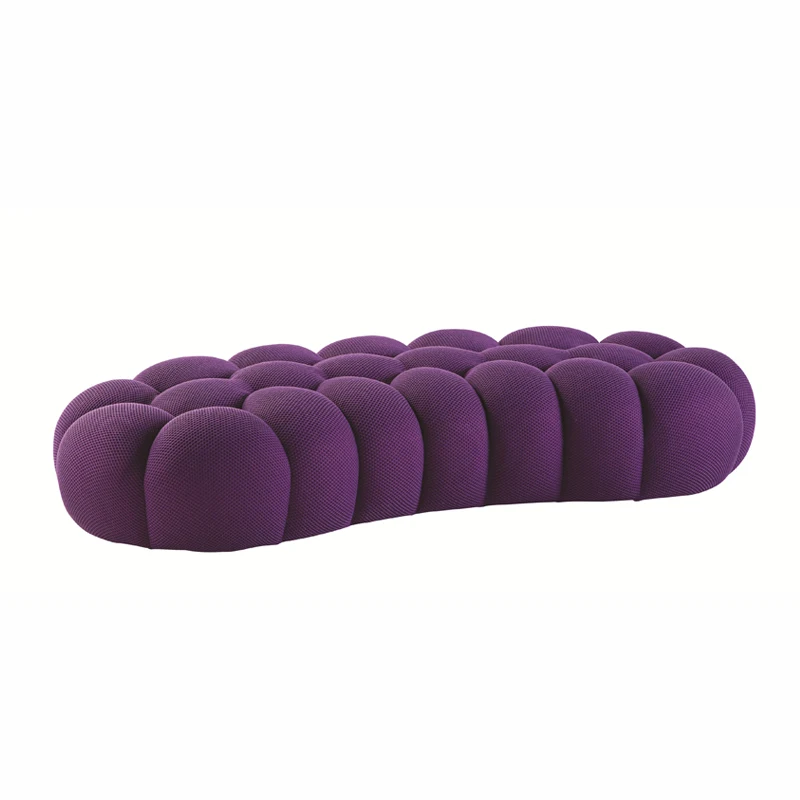 AIROW Football Curved Settee Sofa, Living Room Lazy Sofa with Footstool
