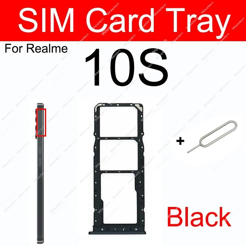 For Realme 10 10S 10 Pro Plus 10Pro+ 4G 5G Sim Card Tray SIM Card Slot Holder Adapter Replacement