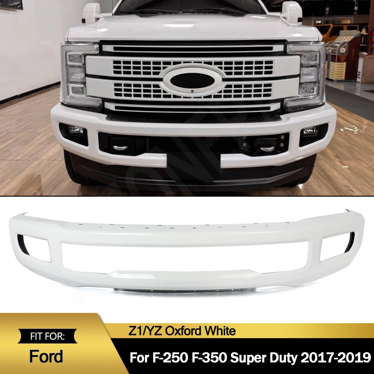 Front Bumper Face Bar with Fog Lights Hole Replace For Ford F250 F350 F450 F550 Super Duty 2017 2018 2019 Front Bumper Guard