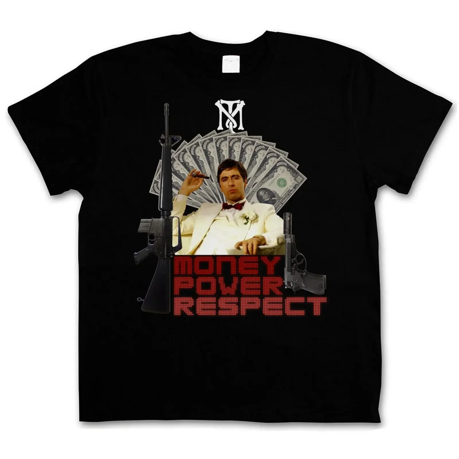 MONEY POWER RESPECT TONY MONTANA I T SHIRT TM Mobster Gangster Cuba vintage Washed Stylish fashion Soft Versatile streetwear