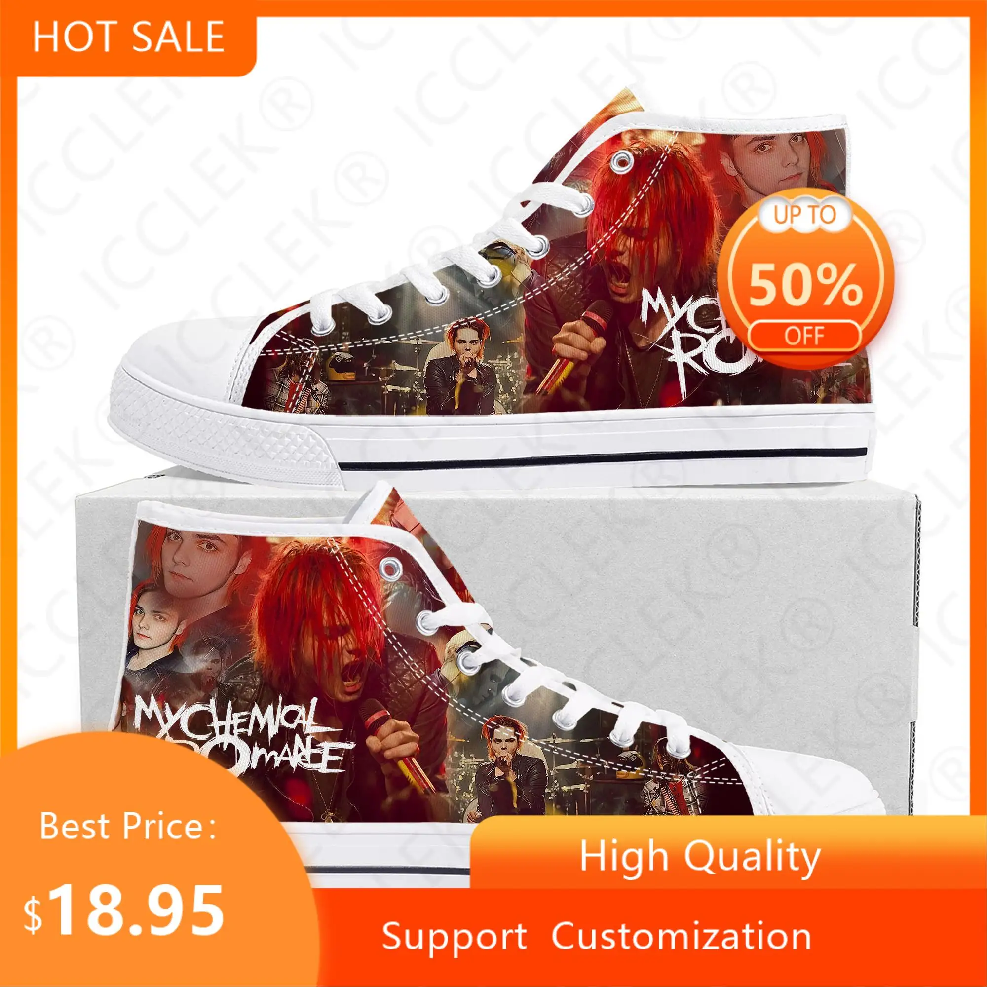 My Chemical-zapatillas de deporte de lona para hombre y mujer, zapatos informales de alta calidad con diseño romántico y Rock Band, calzado personalizado para parejas