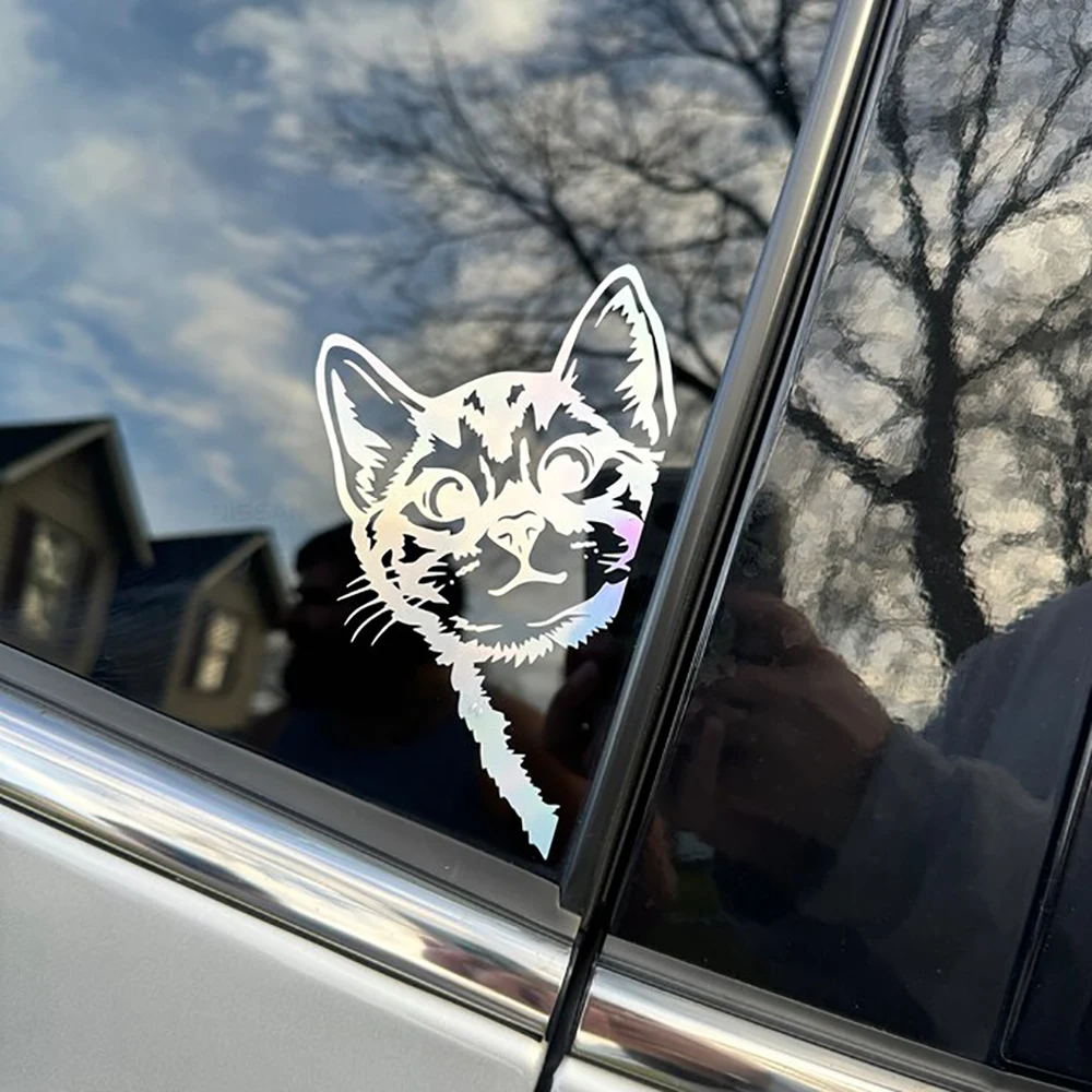 Peek a boo Cat Funny Car Stickers,Car Windows Bumper Truck Decor Vinyl Decals Tuning Accessories Waterproof Die Cut