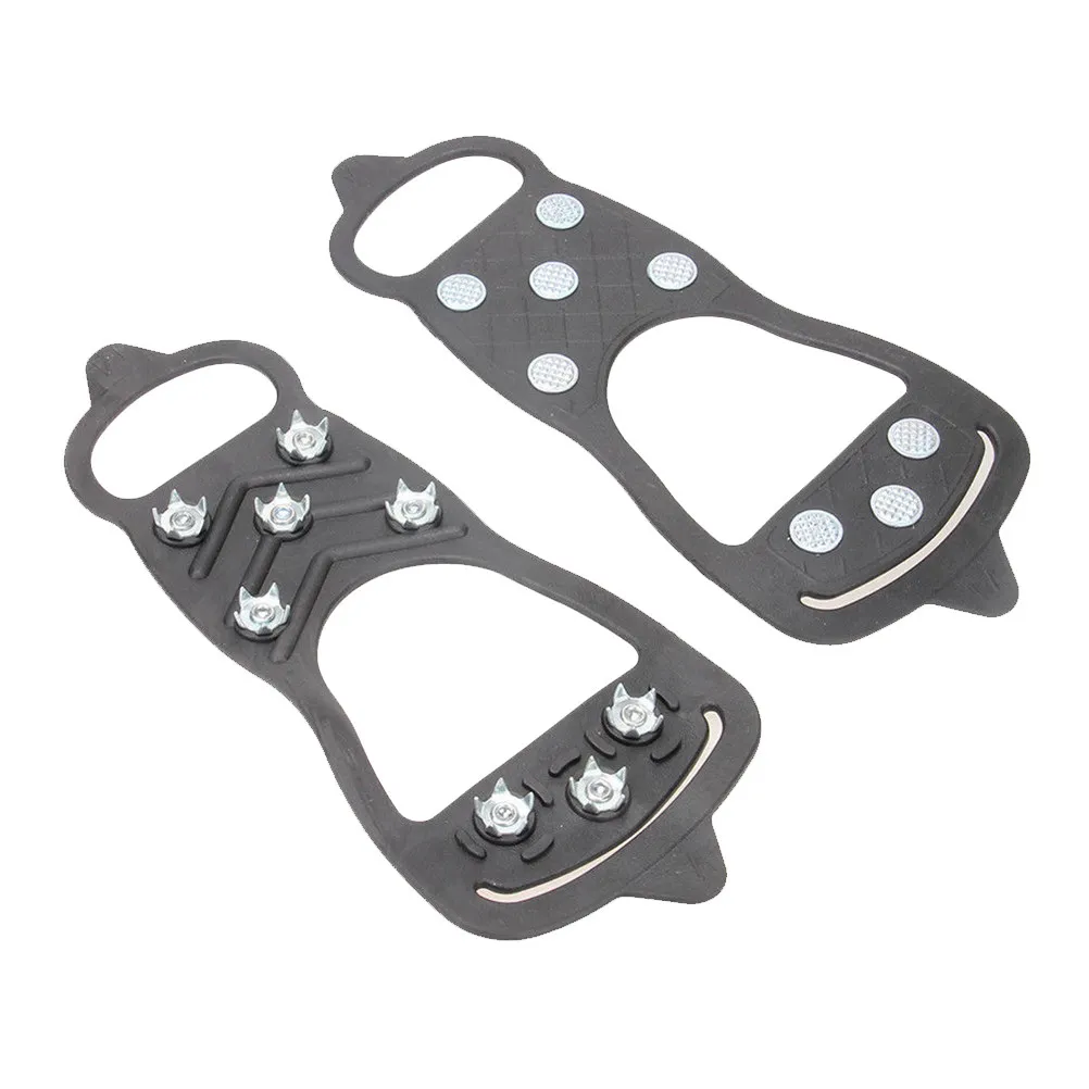 

1 Pair Anti-Slip Ice Climbing Shoes Cover 8-Stud Stretchy Crampon Cleats for Sneakers Boots Casual and Dress Shoes
