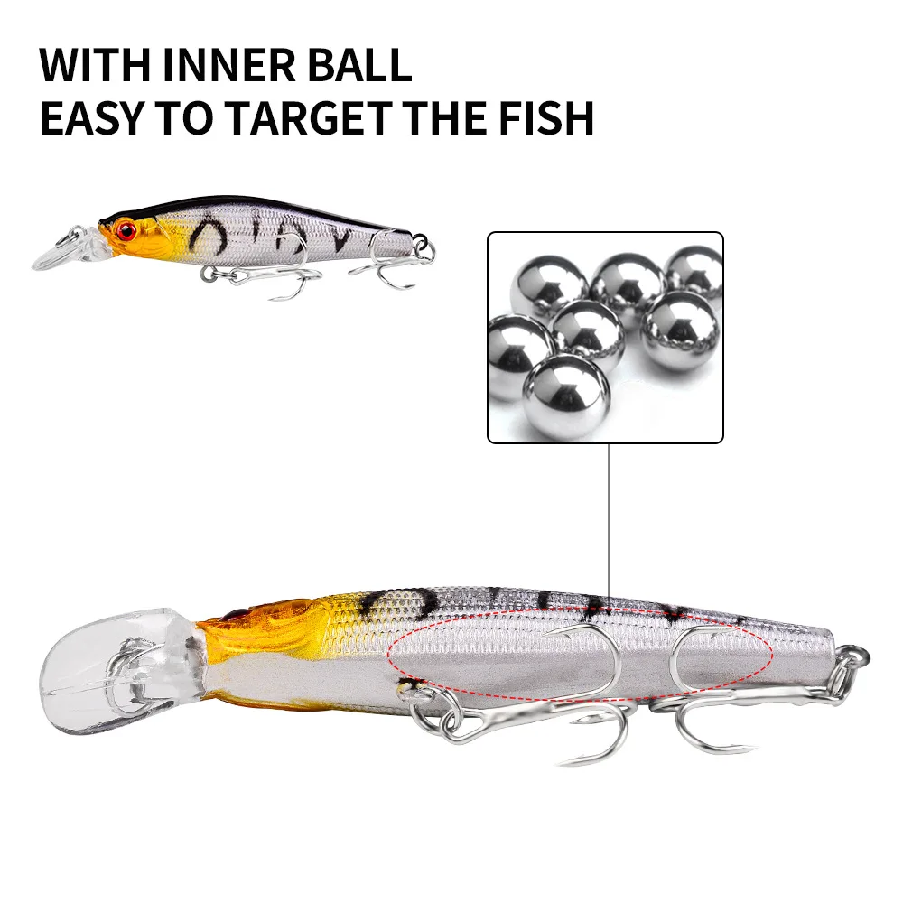 1Pcs Floating Mino Bait 9cm/8.3g Plastic Hard Bait Sea Fishing Accessories Artificial Bait Wobblers Fishing Lures For Fishing