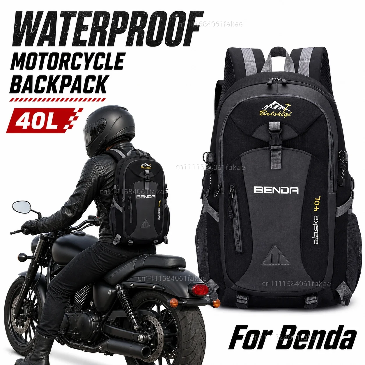 For Benda Chinchilla 300 450 Rock300 LFS700 LFC700 Rock 300 LFS LFC 700 Motorcycle Backpack 40L Waterproof Travel Backpack