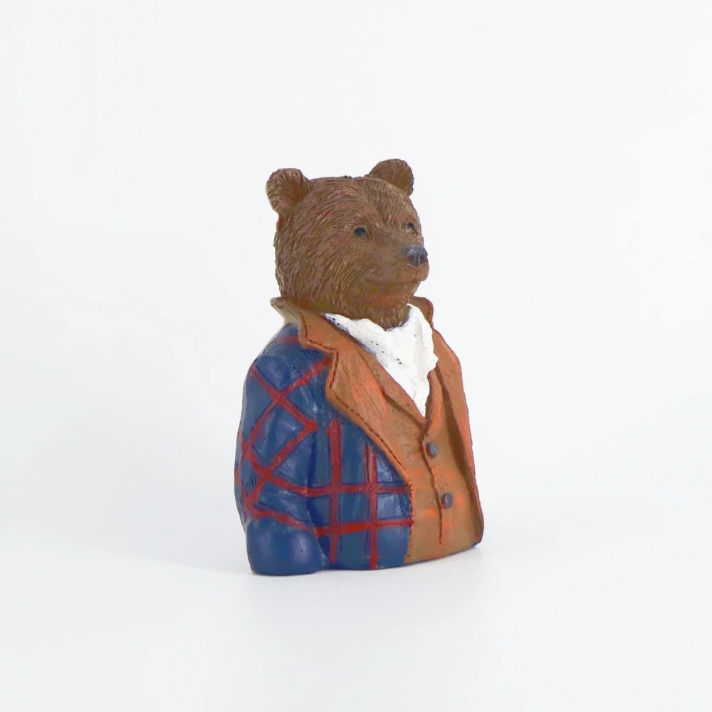 Kreative Mr. Braunbär-Statue, Niedliche Bären-Gentleman-Figur, Harz-Skulptur, Dekoration für Zuhause, Büro, Schreibtisch, Bücherregal, Kleines Geschenk – Detail 3