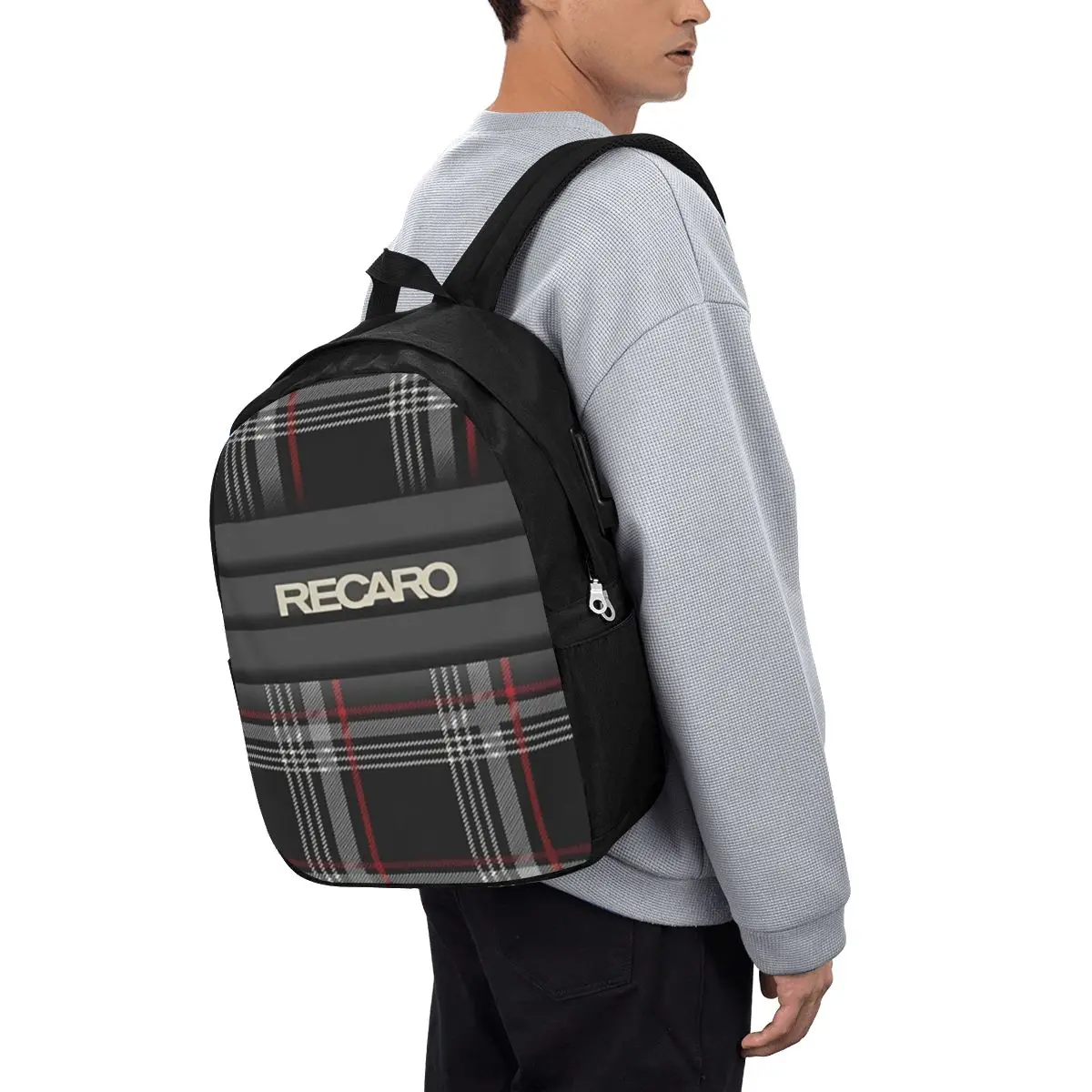 Tartan Plaid Recaros Backpack Travel Notebook Bag Computer College Student School Bag Laptop Shoulder Bags for Men Women view 3