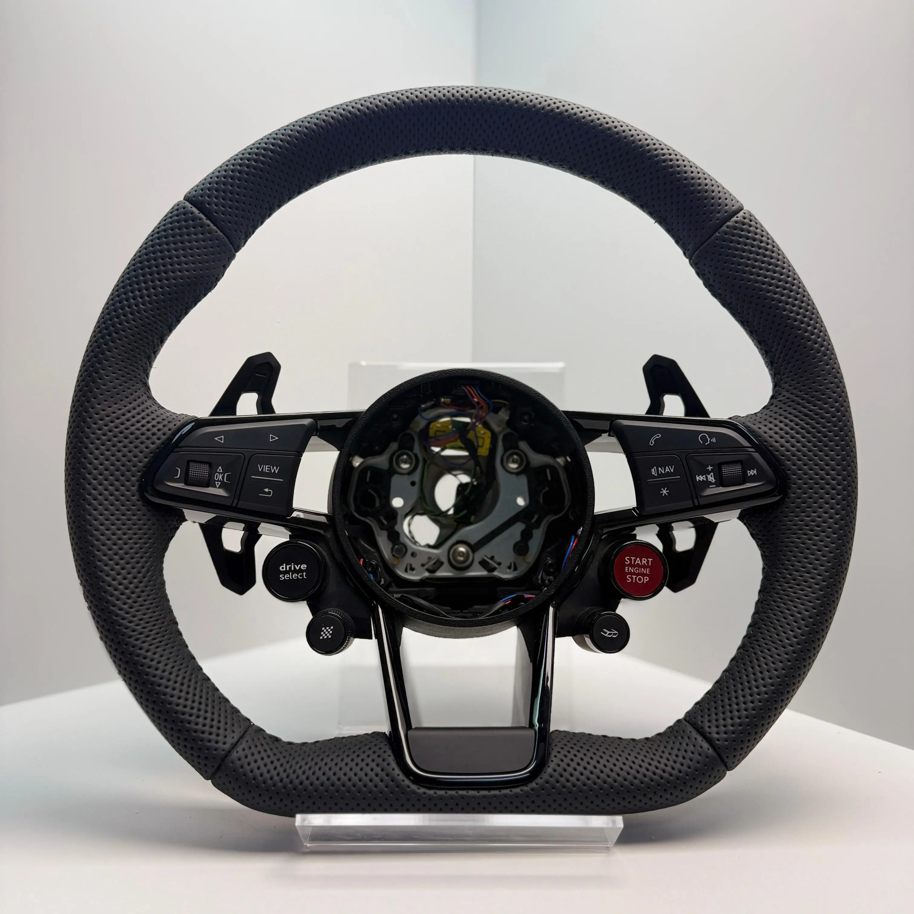 

R8 Volante With Start Button Full Perforated Leather Steering Wheel for A3 A4 A5 A6 B8 B9 Q3 Q5 TT TTRS RS3 RS4 S3 S4 S5 8V