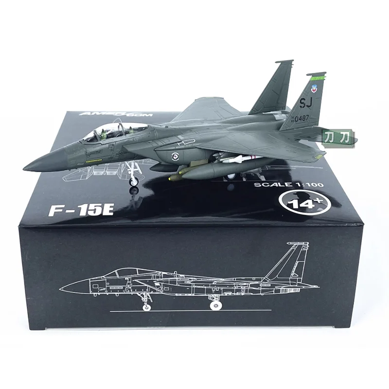 

Литая под давлением масштаб 1/100, истребитель из сплава F15E, модель истребителя, имитация готовой коллекции украшений