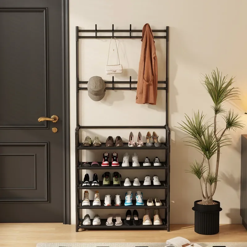 Minimalist Multi Tier Shoe Rack Large Capacity Storage Cabinet for Entryway Hallway Coat Hanger Organizer Home Furniture