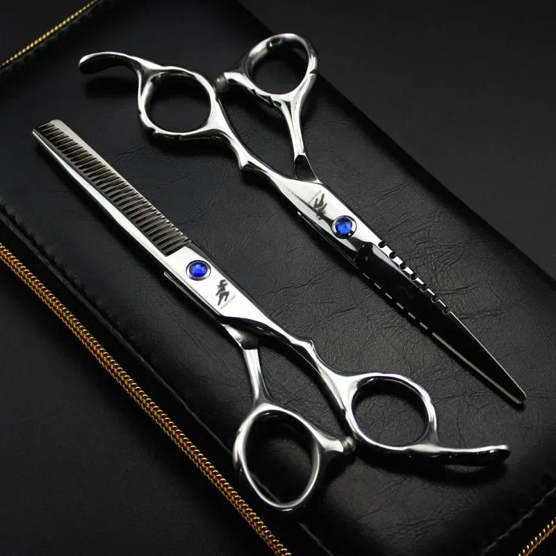 Professional Hairdressing Haircut Scissors 6 Inch 440C Barber Shop Hairdresser's Cutting Thinning Tools High Quality Salon Set