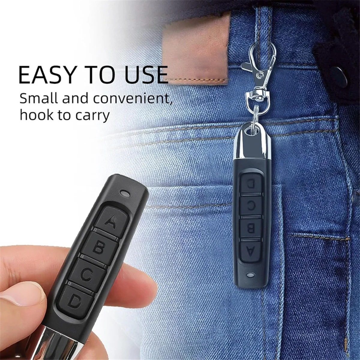 A57G-4-In-1 Remote Control Duplicator for Cars,433mhz Copy Remote Controller,Cloning Key Fob Duplicator Garage,Door Universal