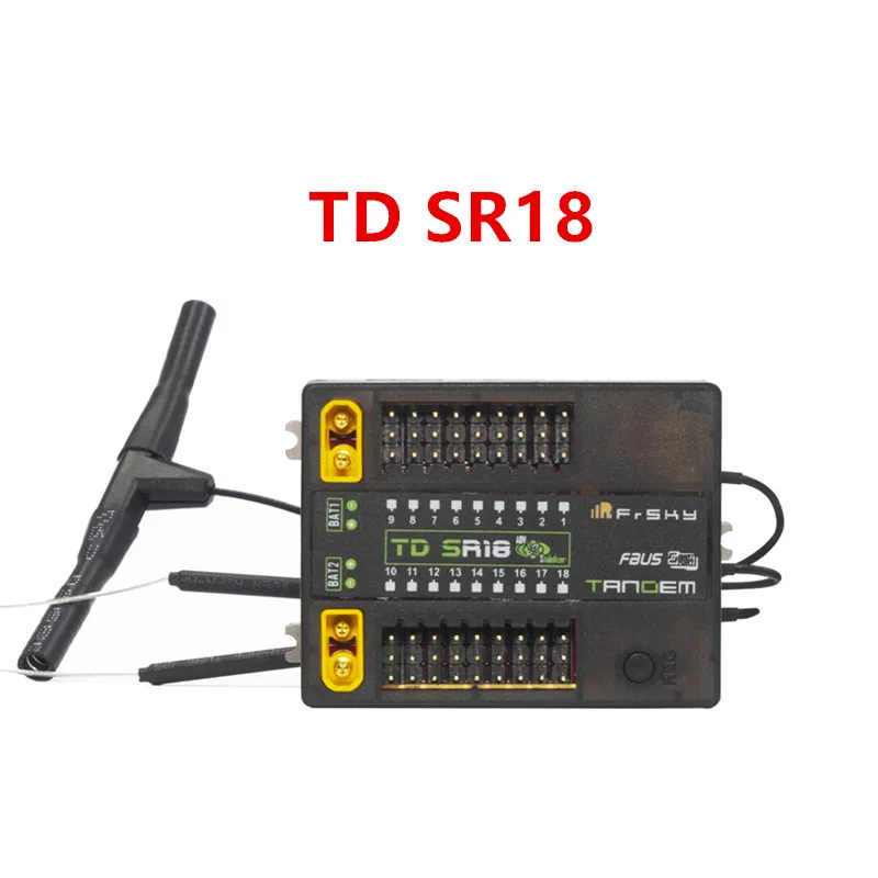 Frsky TD SR18 Tandem  dual-band receiver 2.4Ghz / 900Mhz Built-in Advanced Stabilization Functions / Black-Box