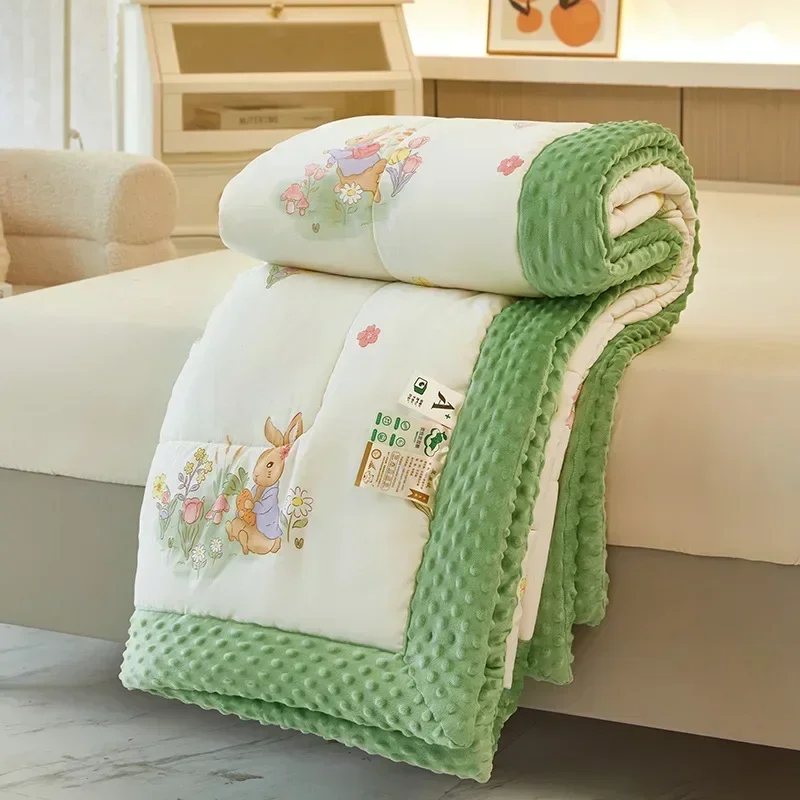 

2023 New Doudou Rong Quilt Winter Thickened Children's Dormitory Single Double Quilt Core Double sided Dual Use Winter Quilt