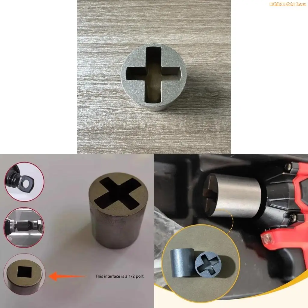 K1AE Universal Scissor Jacks Power Tool Adapter Stainless Steel Jacks Socket Adapter For Rapid Tire Changes