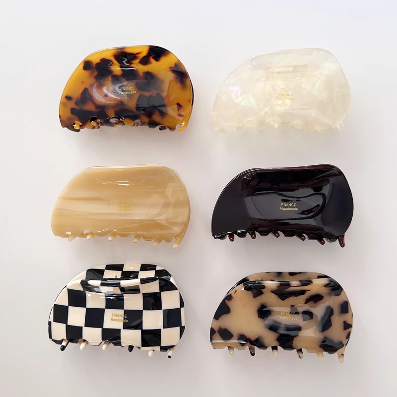 Alta costura francesa ~ Pinza para el cabello de chocolate de Corea del Sur de Francia, pinza para el cabello en la parte posterior de la cabeza, accesorio para el cabello con clip de tiburón para mujer