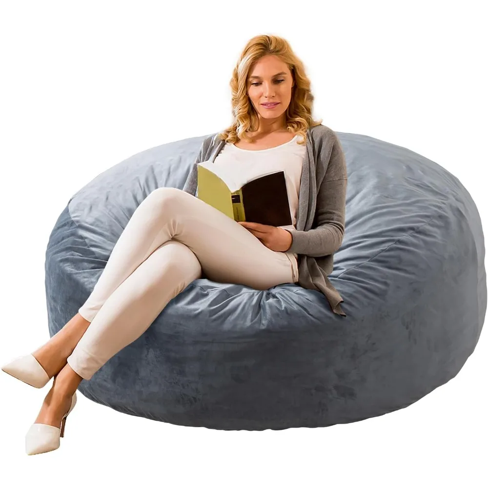 

Bean Bag Chair for Adults with Memory Foam Filler Included, Big Kids Beanbag Chairs, Medium 3 ft, Gray, Solid