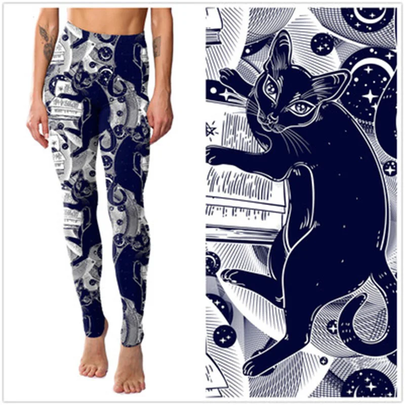 Persönlichkeit digital print leggings yoga sport hosen lift gesäß dünne körper atmungs schlank anti-silk neun cent hosen