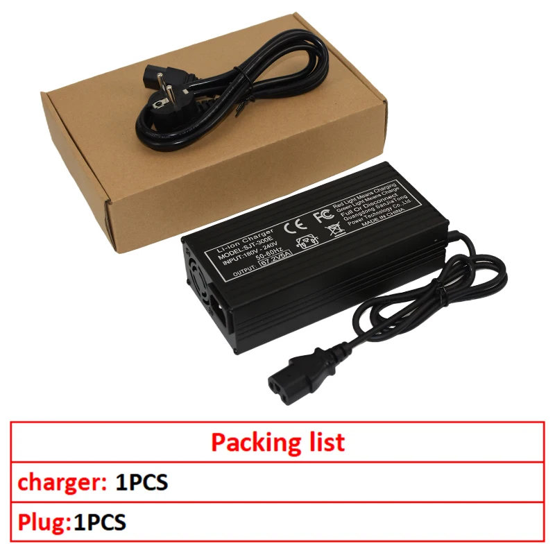 67.2V5A Fast Charge 5A Charger For 60V Wheelbarrow harley 16S 60V lithium Battery GX16 Connector with Fan Metal shell