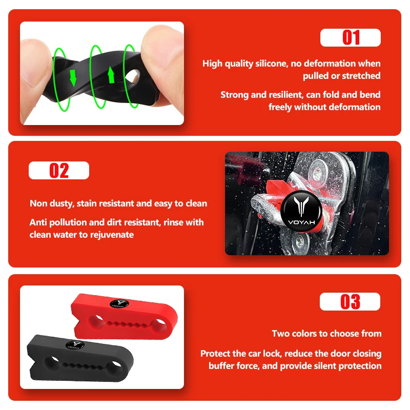 Car Door Lock Damper Buffer Deadener Seal Shock-Absorbing Noise Reducer For Voyah Free SUV I-Land Dreamer 2021 2022 2023