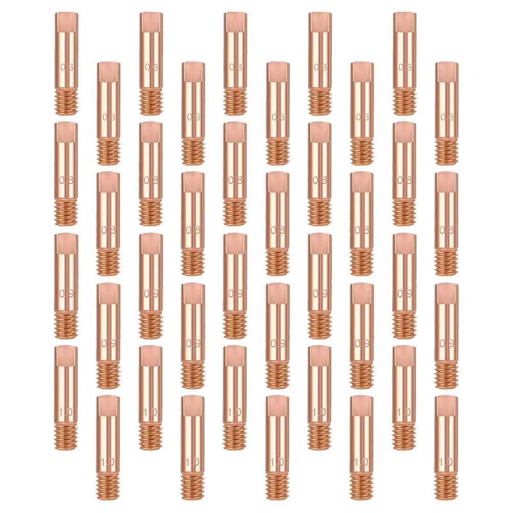 

40Pcs Welding Torch Contact Tips Copper Nozzle Replacement Flux Core Gasless Nozzle Kit Welder Accessories Durable Heat