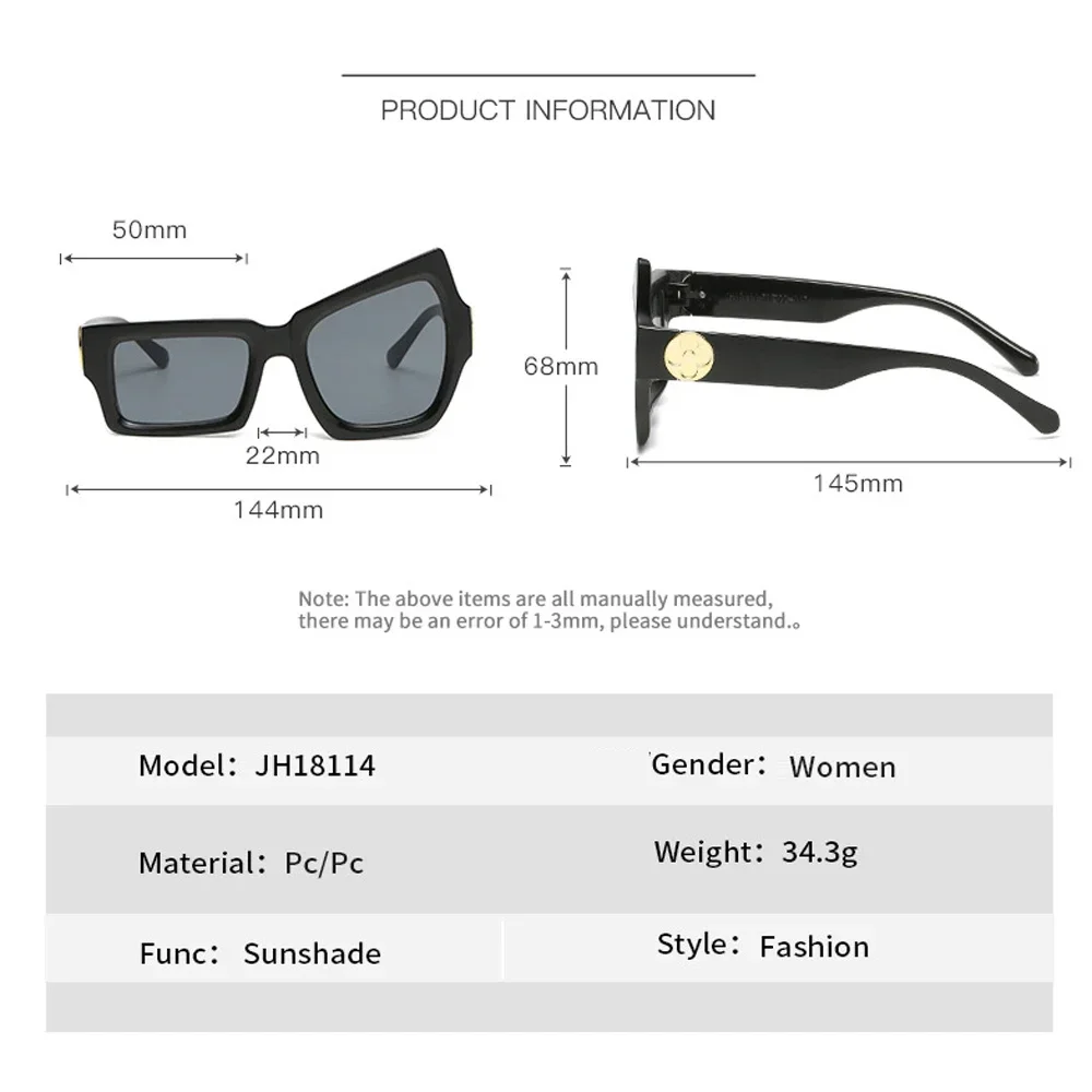 2024 Irregular Punk Sunglasses Cat Eye Glasses Men Women Fashion Party Streetwear Shades UV400 Unique Personality Eyewear