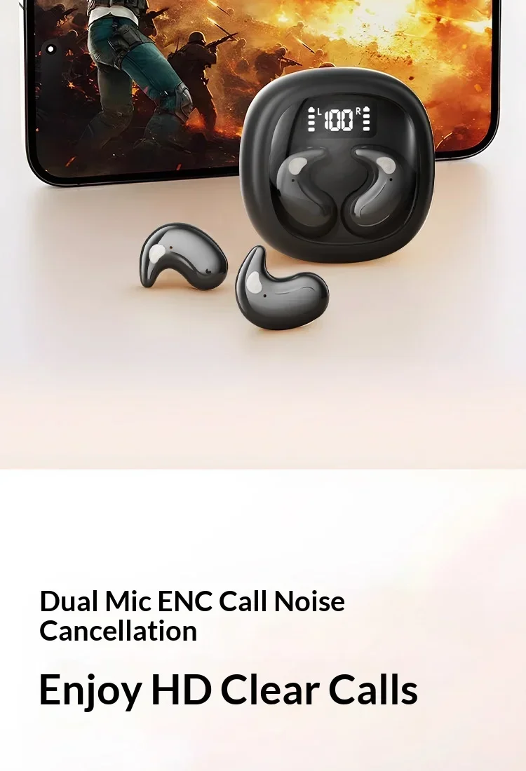 Wireless Bluetooth Earbuds In-ear Headphones With Digital Display_voghion.com